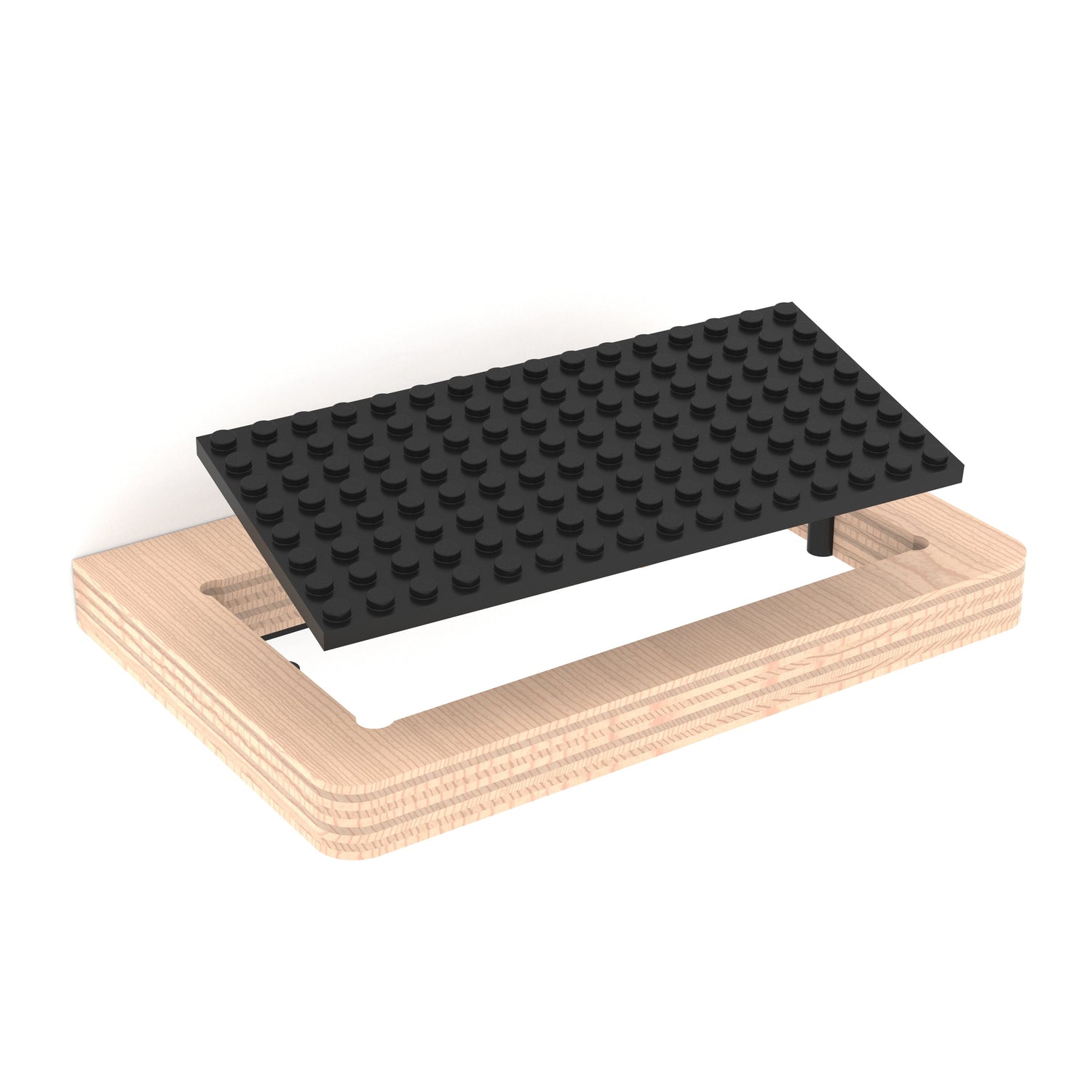 Wood floating shelf for LEGO set wall display