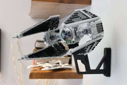 Wall Display for LEGO Star Wars Mandalorian Fang Fighter vs TIE Interceptor 75348 - Brick Engineering Display