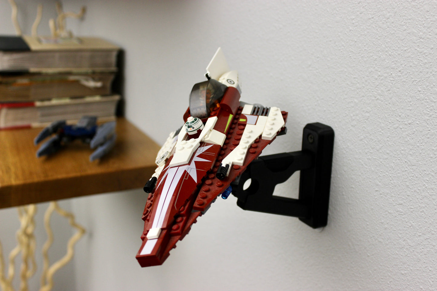 Wall Display for LEGO Star Wars Ahsoka's Starfighter and Vulture Droid 7751 - Mounted on Wall