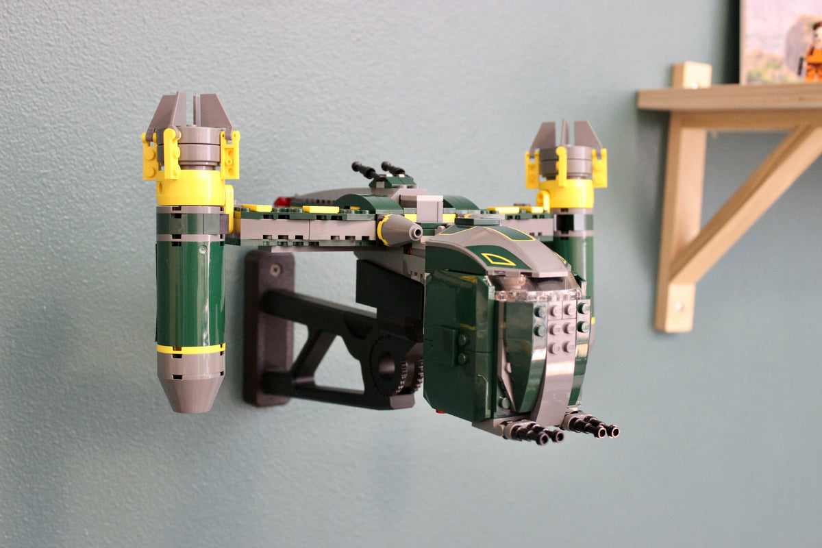 LEGO Bounty Hunter Assault Gunship 7930 mounted level on the wall, front view