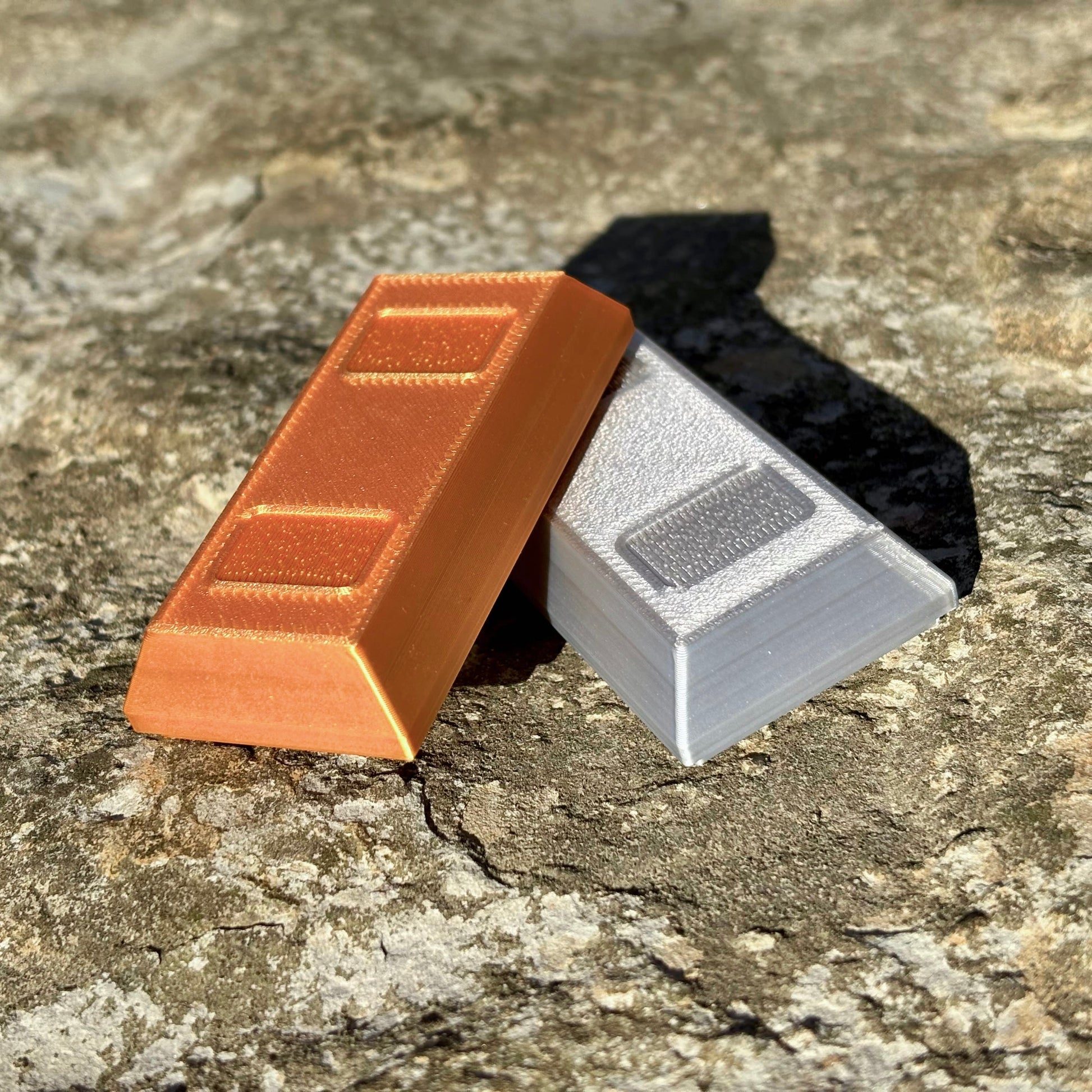 Giant Ingot Silver/Gold Bar Brick - LEGO Inspired Bricks - side view